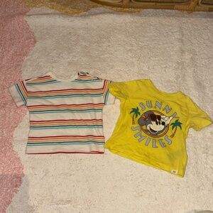 Old Navy/Gap mixkey Graphic Tee and Striped Shirt Set
